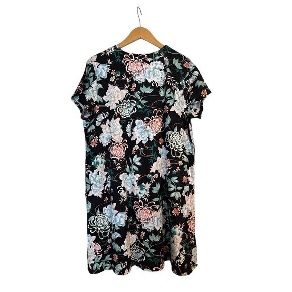 Miss Elaine Women Floral Short-Sleeve Retro Housecoat Snap Robe Sz XL Black NWT - Picture 7 of 9